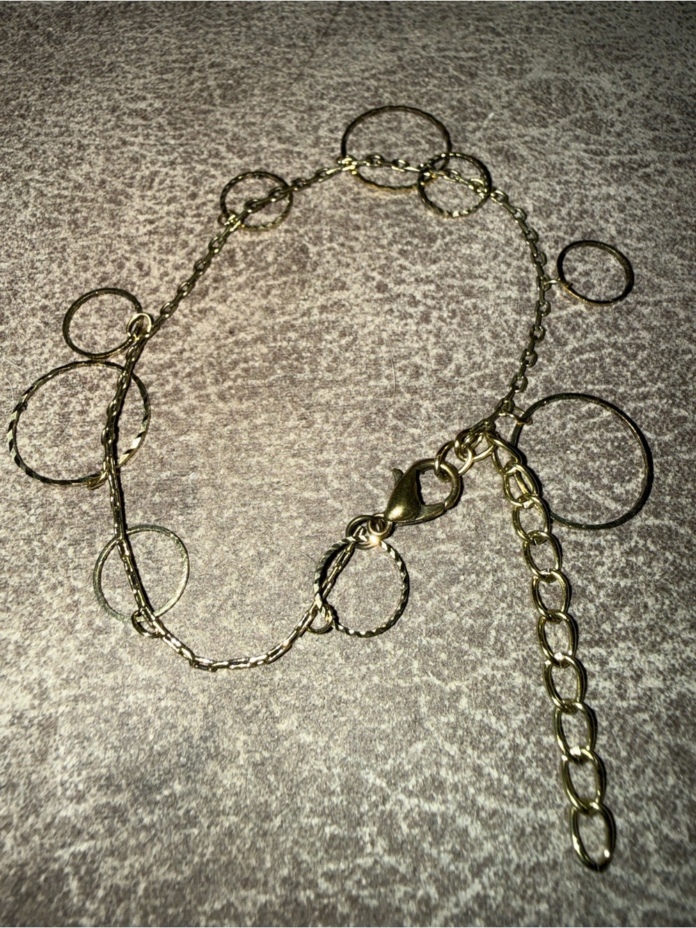 Gold Circle Link Adjustable Bracelet